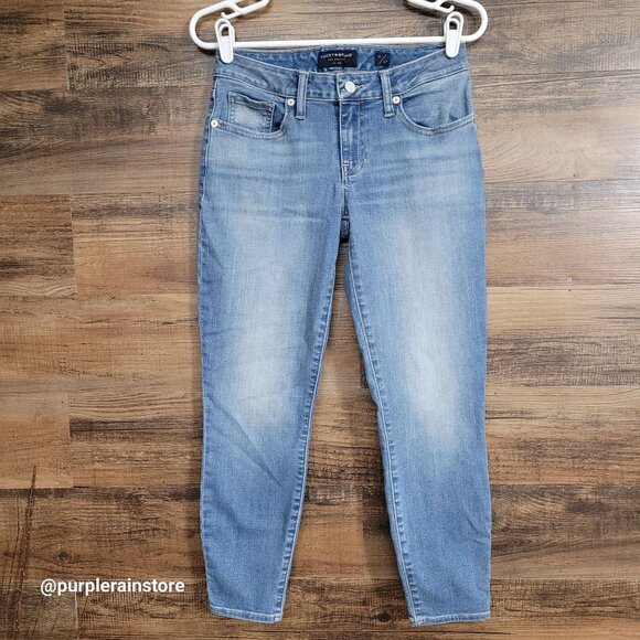 Lucky Brand Jeans 4 Lolita Skinny Crop Low Rise Medium Light Wash Stretch Denim - Picture 1 of 12